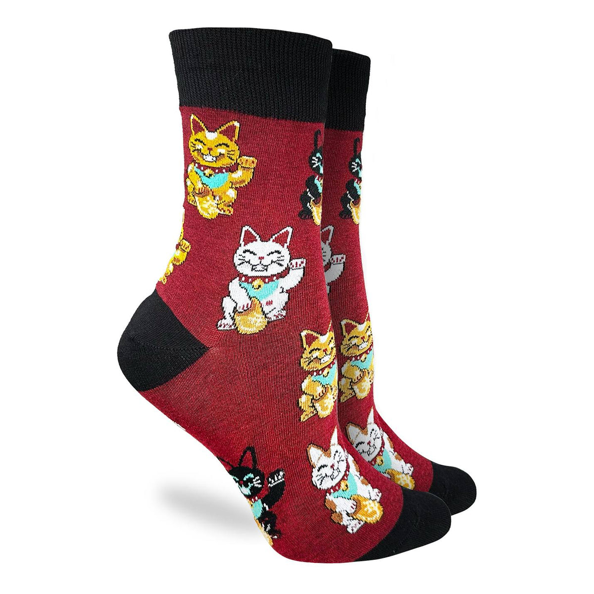 Good Luck Socks | Women's Crew | Lucky Waving Cat