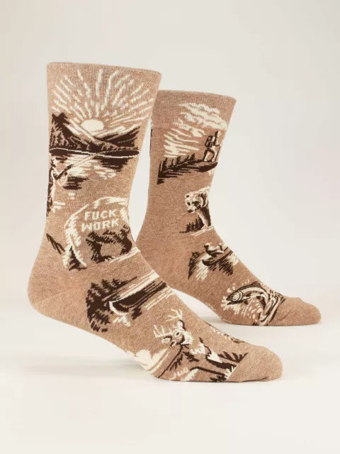Blue Q | Men's Crew Socks | Fuck Work