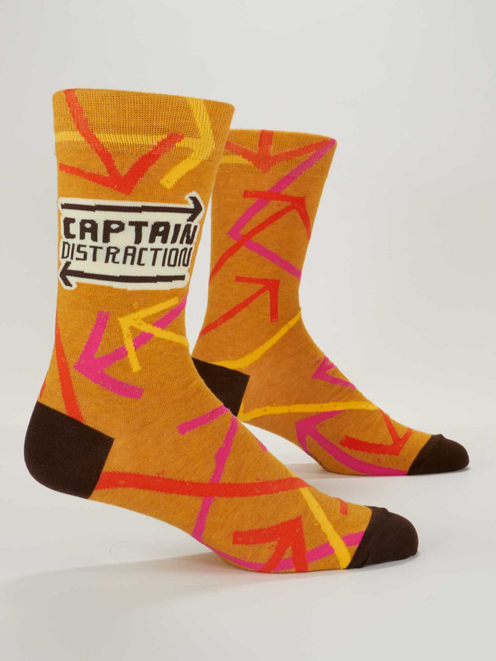 Blue Q | Men's Crew Socks | Captain Distraction