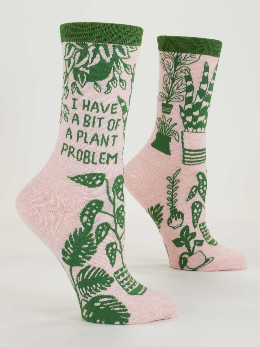 Blue Q | Women's Crew Socks | I Have a Bit Of a Plant Problem