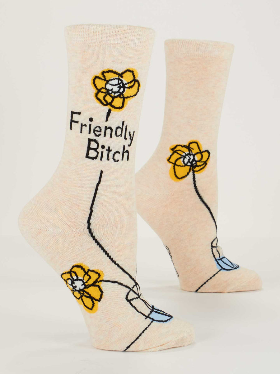 Blue Q | Women's Crew Socks | Friendly Bitch