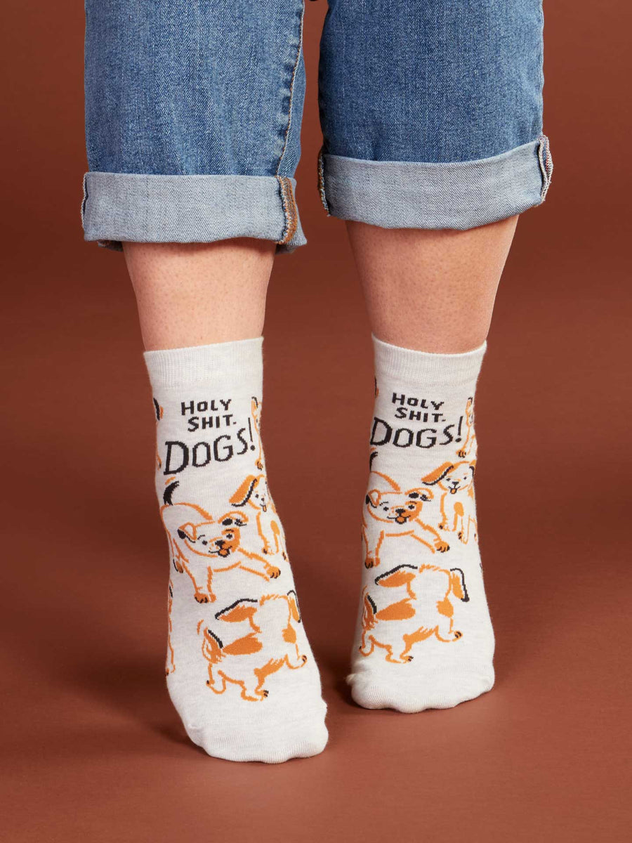 Blue Q | Women's Ankle Socks | Holy Shit Dogs