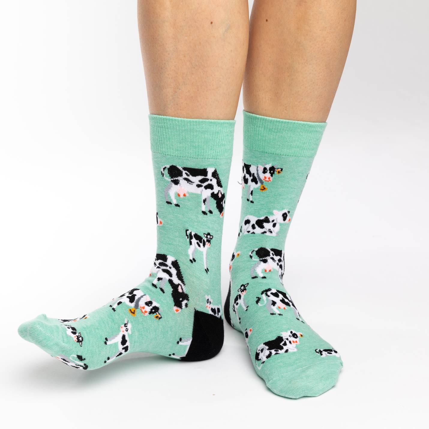 Good Luck Sock | Women's Crew | Cows in a Field Good Luck Sock - Oscar & Libby's