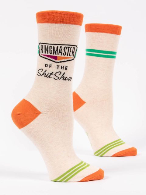 Blue Q | Women's Crew Socks | Ringmaster of the Shit Show Blue Q - Oscar & Libby's