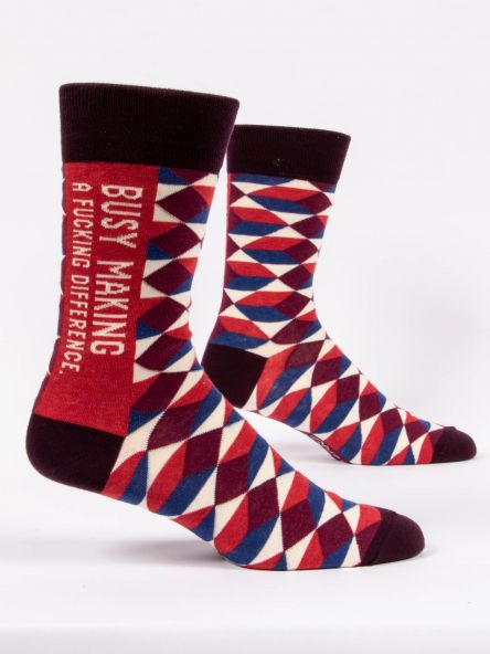 Blue Q | Men's Crew Socks | Busy Making A Fucking Difference Blue Q - Oscar & Libby's