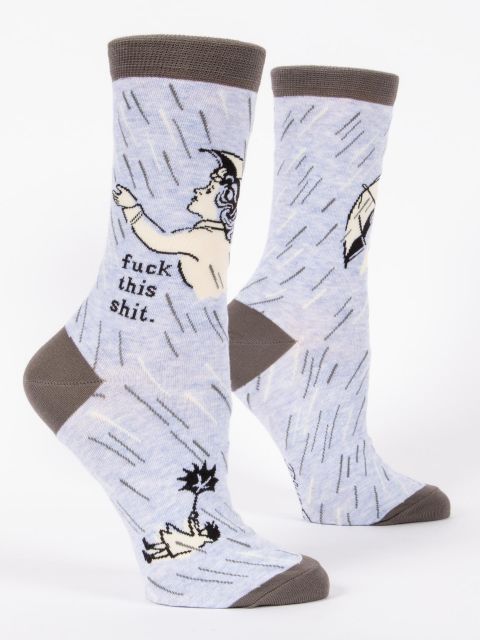 Blue Q | Women's Crew Socks | fuck this shit. Blue Q - Oscar & Libby's