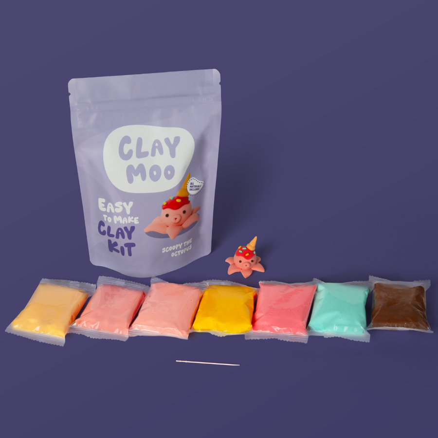 Claymoo | Scoopy the Octopus Air Dry Clay Kit
