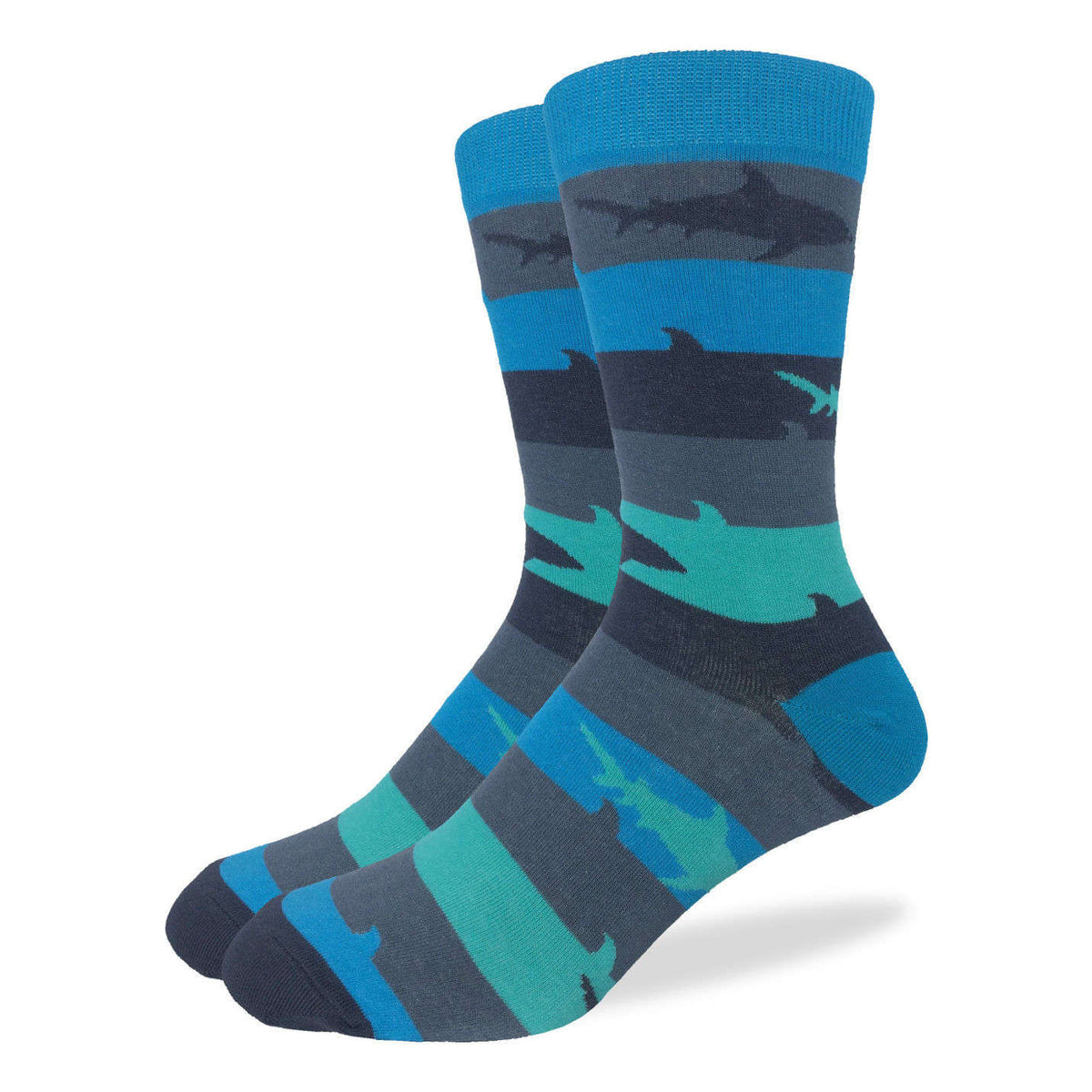 Good Luck Sock | Men's Crew | Aqua Shark Week