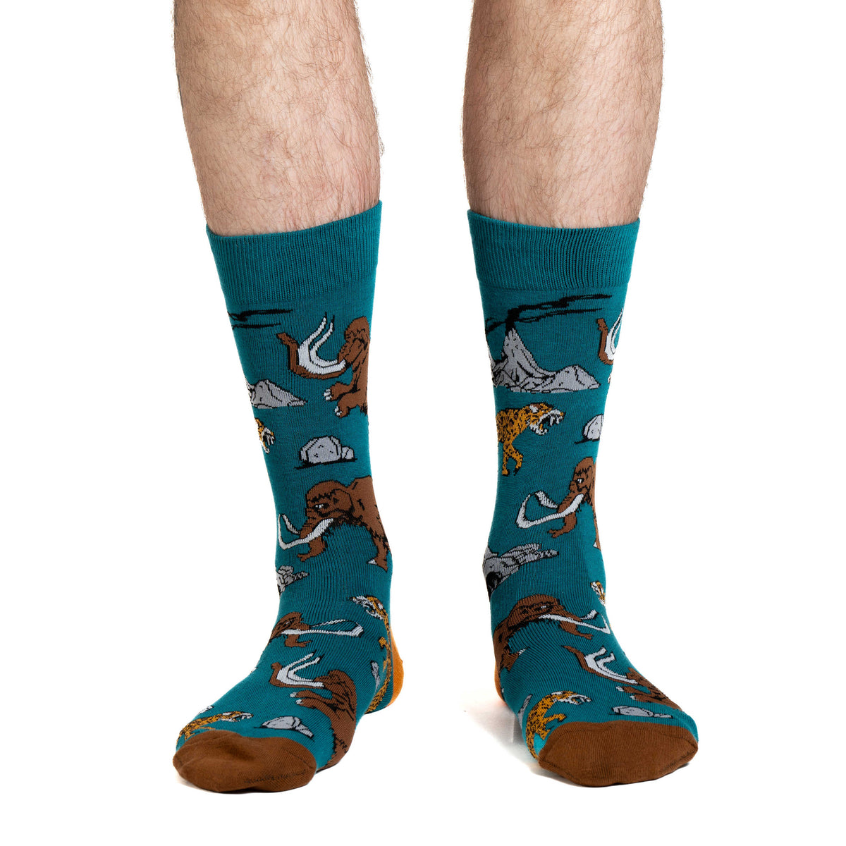 Good Luck Sock | Men's Crew | Mammoth and Saber Tooth Tiger