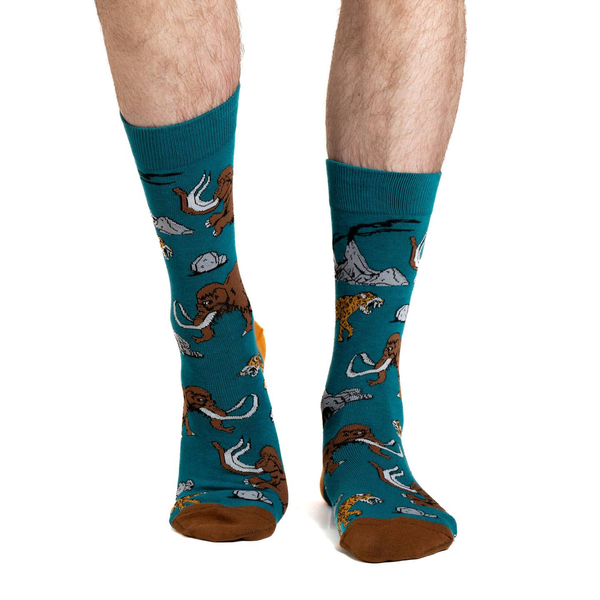 Good Luck Sock | Men's Crew | Mammoth and Sabre Tooth Tiger