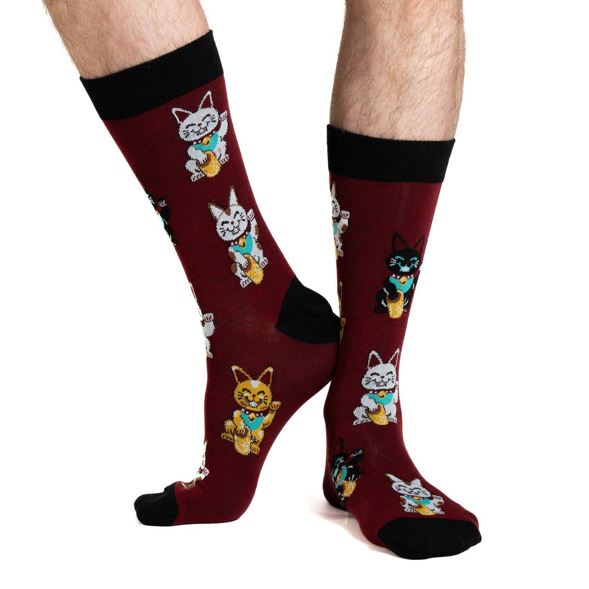 Good Luck Sock | Men's Crew | Lucky Waving Cat