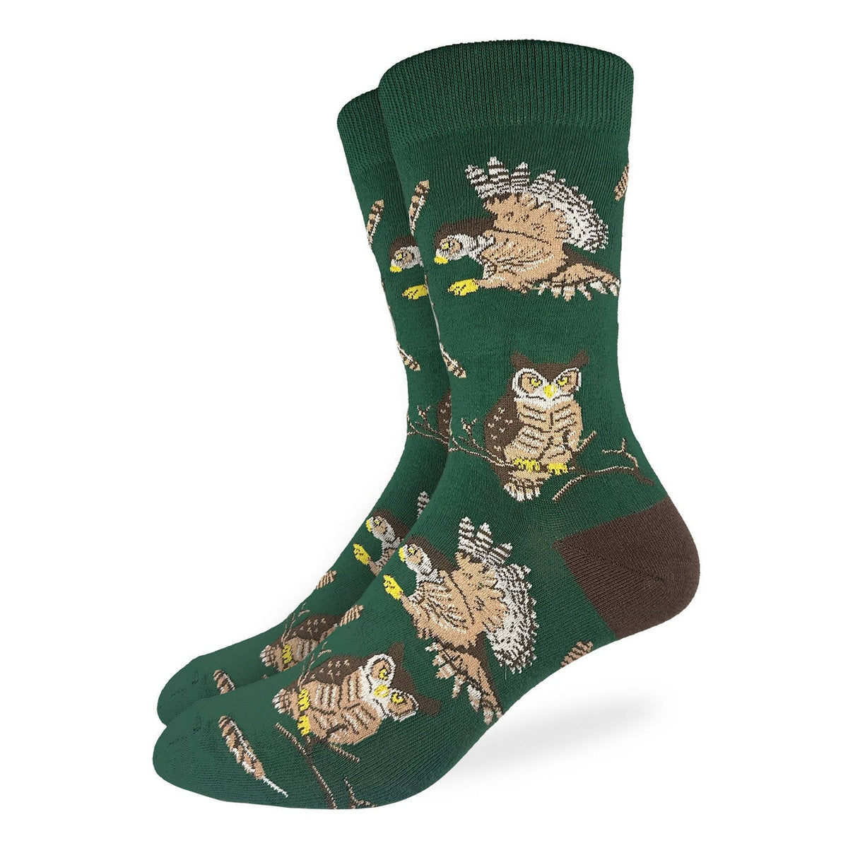 Good Luck Sock | Men's Crew | Great Horned Owl