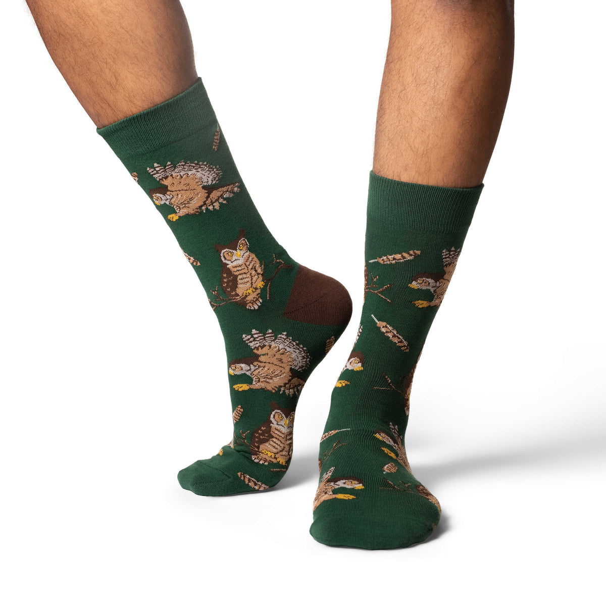 Good Luck Sock | Men's Crew | Great Horned Owl