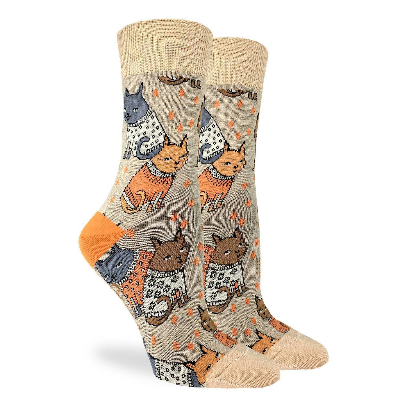 Good Luck Sock | Women's Crew | Sweater Cats