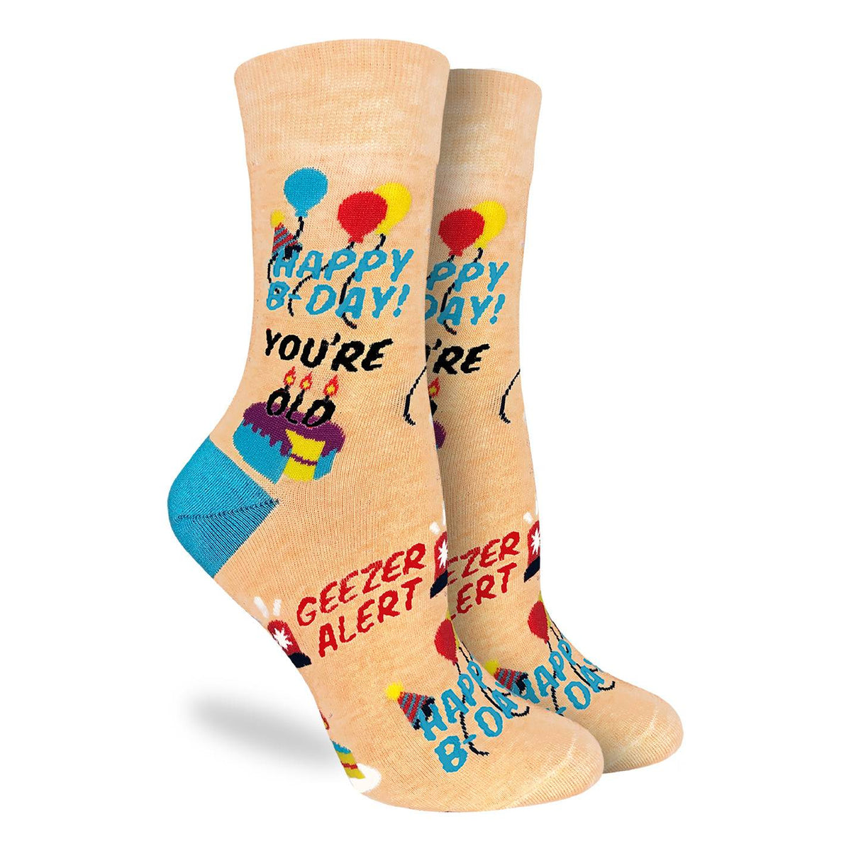 Good Luck Socks | Women's Crew | Happy Birthday Geezer