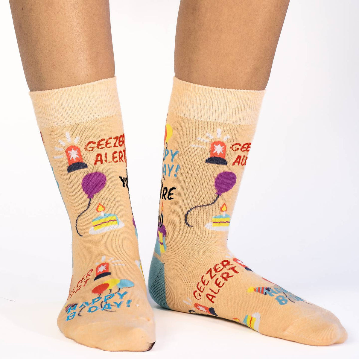 Good Luck Socks | Women's Crew | Happy Birthday Geezer