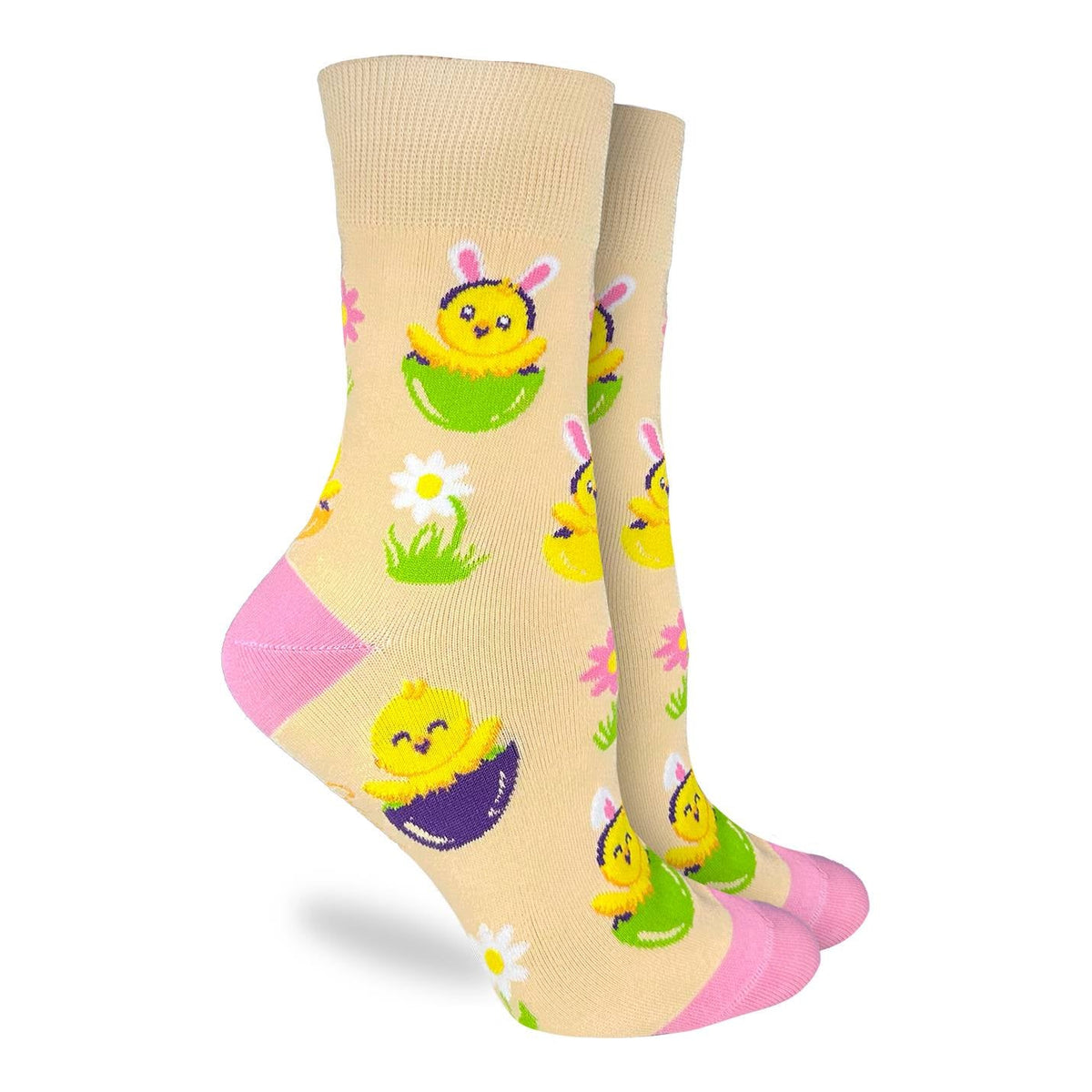 Good Luck Sock | Women's Crew | Spring Chicks