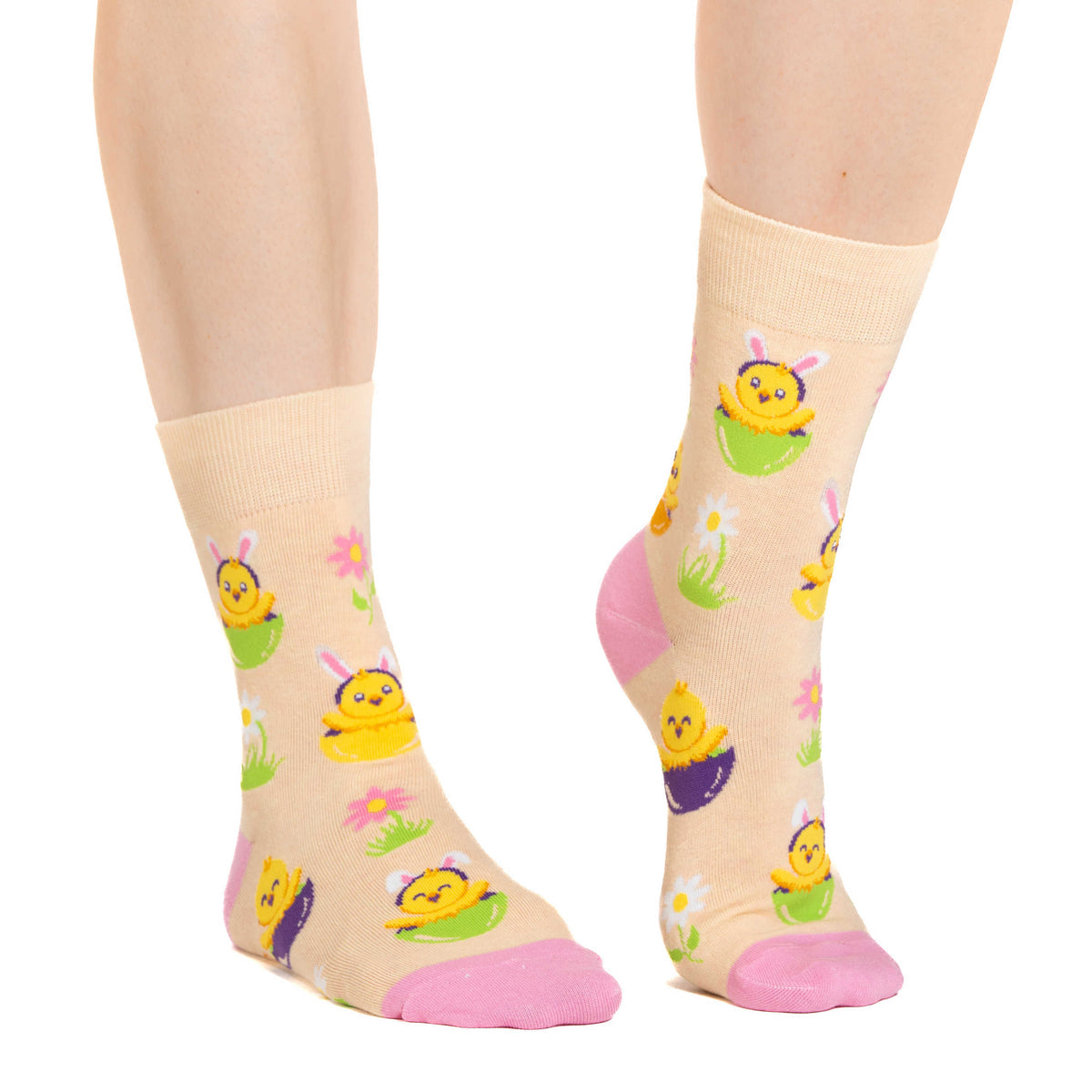 Good Luck Sock | Women's Crew | Spring Chicks
