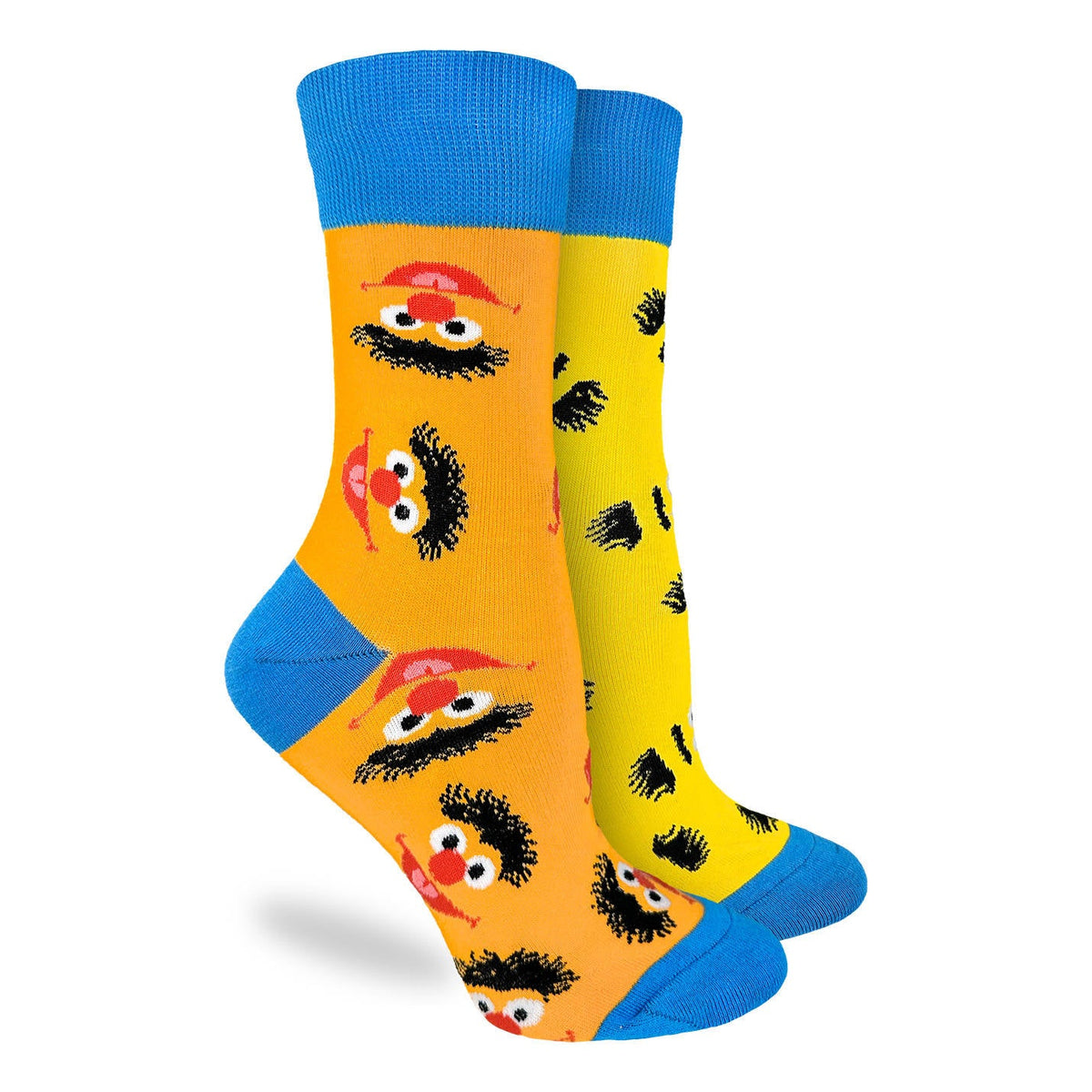 Good Luck Sock | Women's Crew | Sesame Street, Bert & Ernie Mismatched Heads
