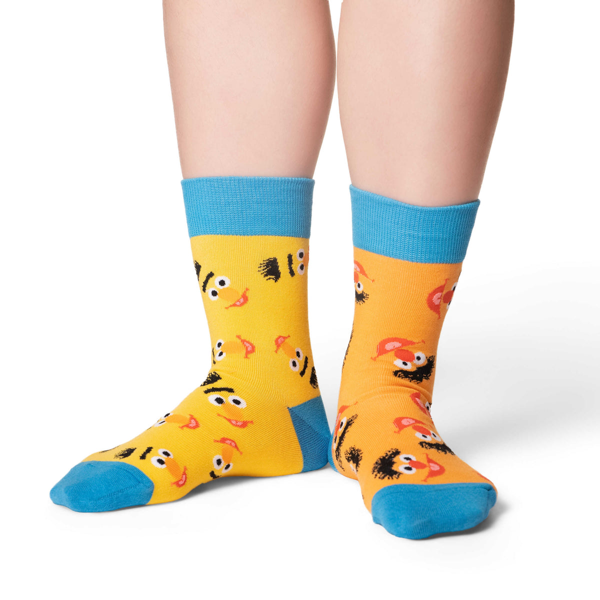 Good Luck Sock | Women's Crew | Sesame Street, Bert & Ernie Mismatched Heads