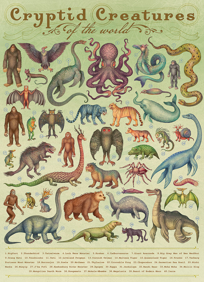 Cobble Hill | Cryptid Creatures of the World 1000-Piece Puzzle
