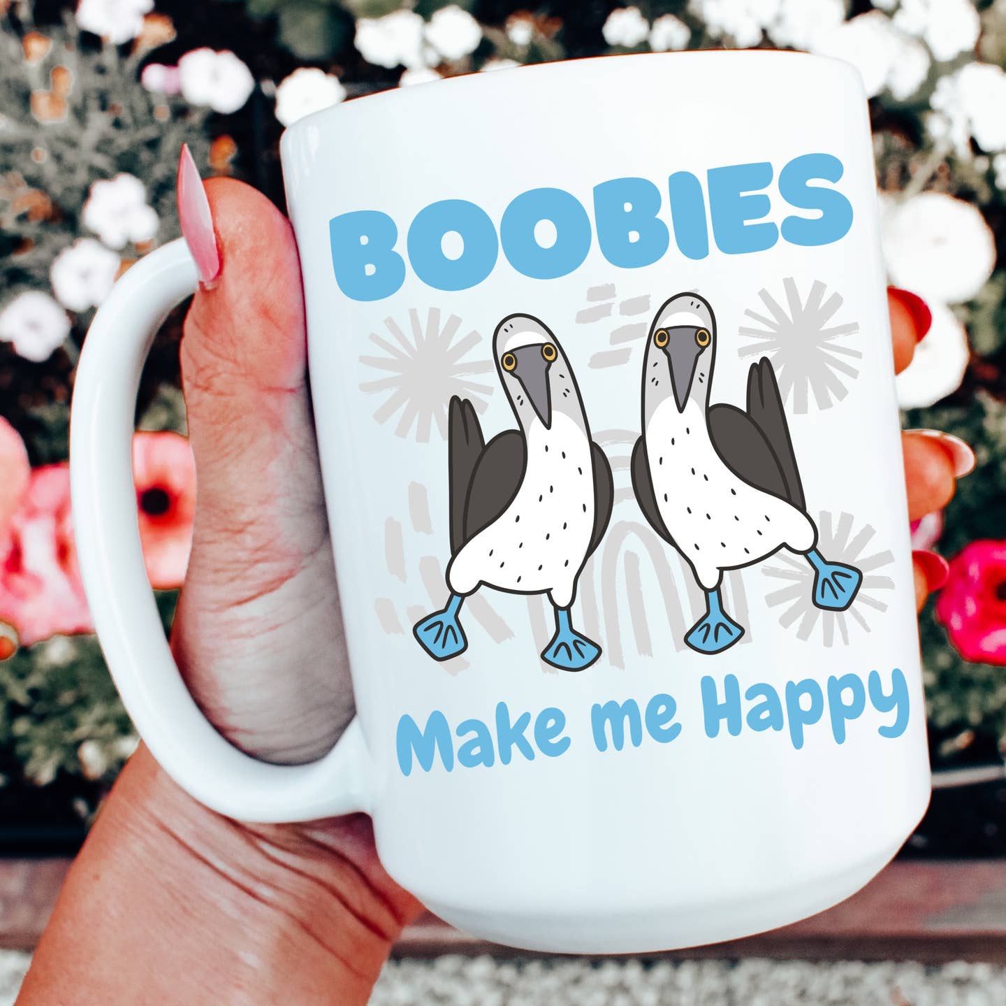Ace the Pitmatian Co. | Boobies Make Me Happy Mug