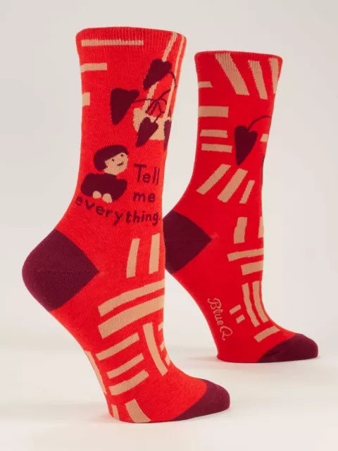 Blue Q | Women's Crew Socks | Tell Me Everything