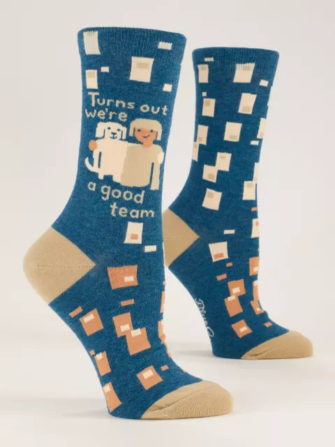 Blue Q | Women's Crew Socks | Good Team
