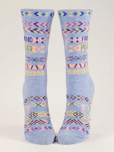 Blue Q | Women's Crew Socks | Friend Power