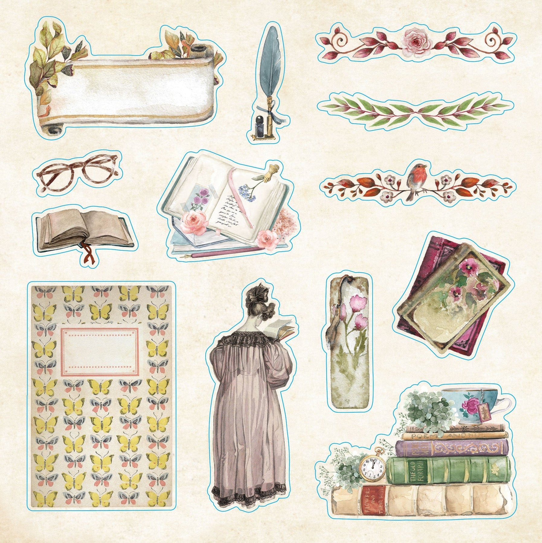 Peter Pauper Press | Bibliophilia Ephemera Sticker Book