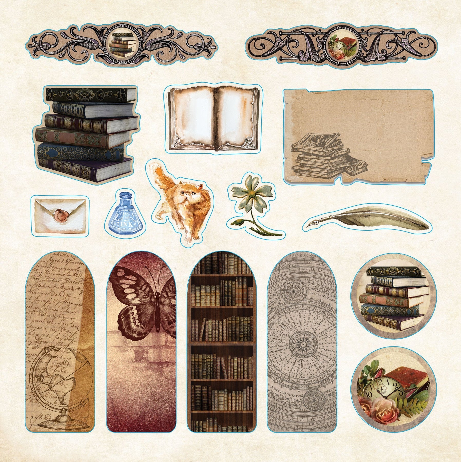 Peter Pauper Press | Bibliophilia Ephemera Sticker Book