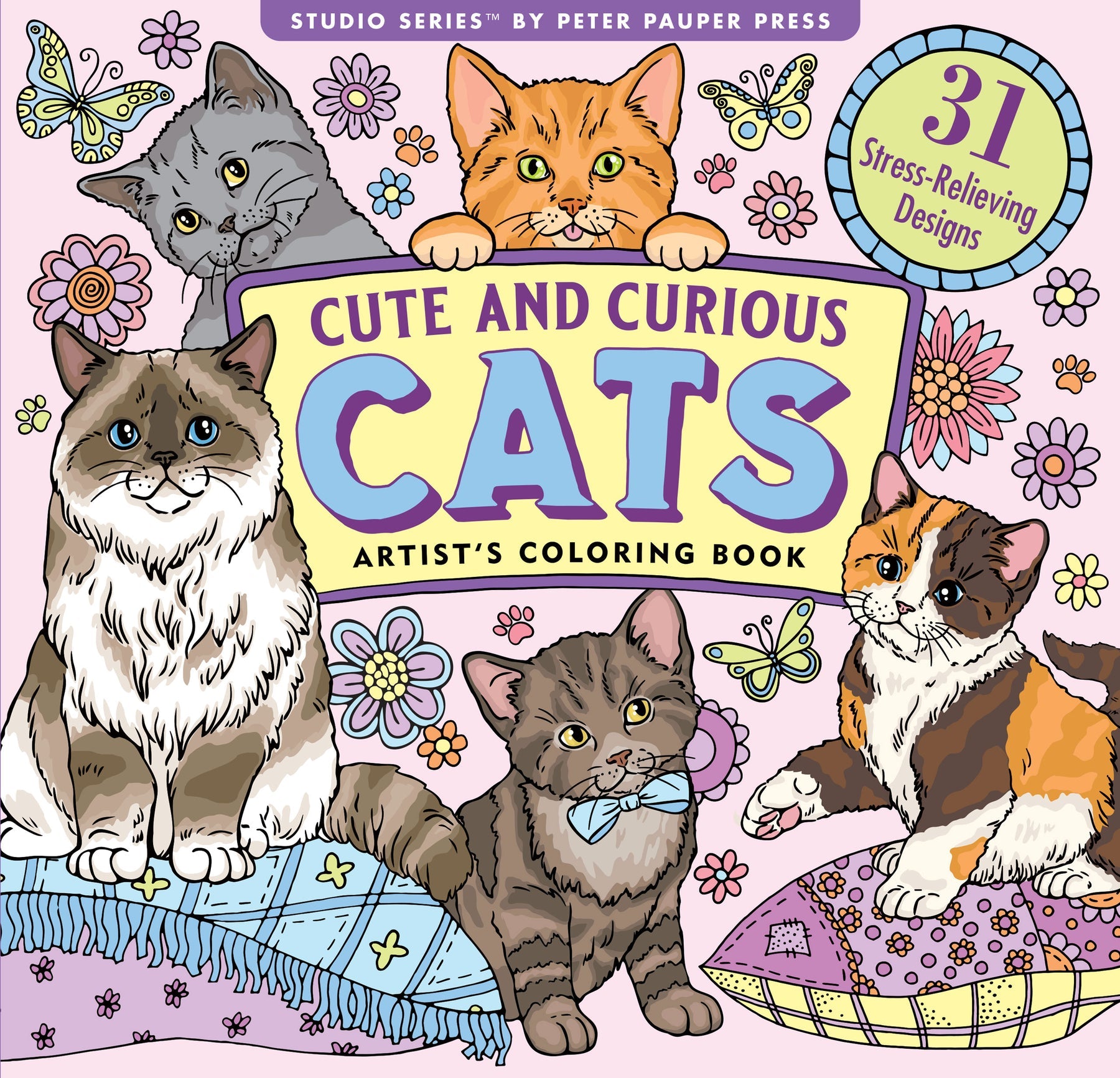Peter Pauper Press | Cute and Curious Cats Colouring Book