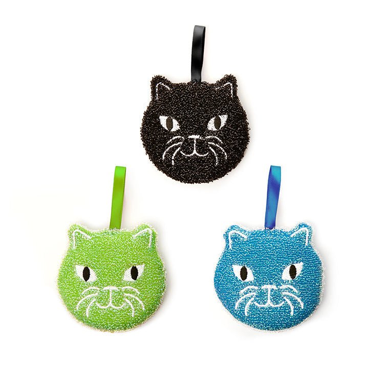 Kikkerland | Kitty Scrub Sponge - Set of 3