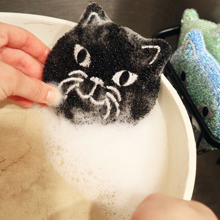 Kikkerland | Kitty Scrub Sponge - Set of 3