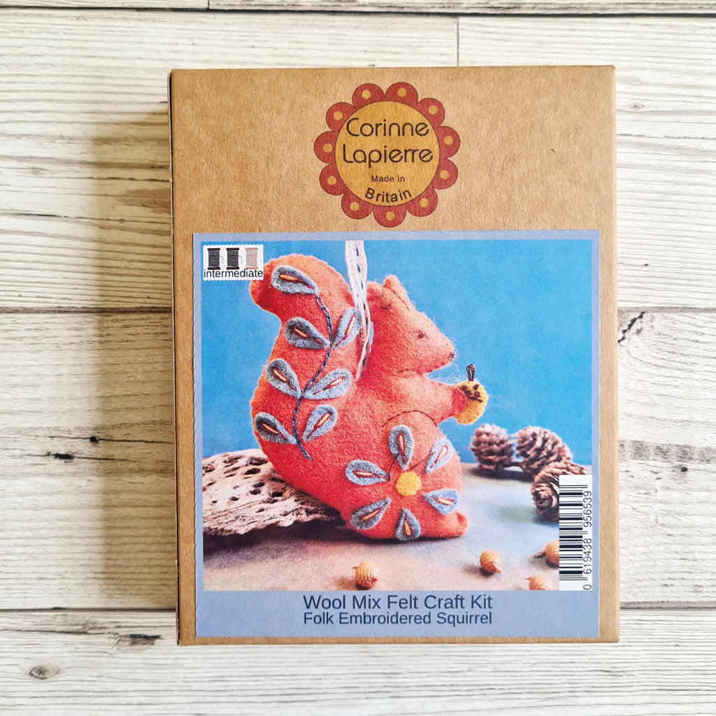 Corinne Lapierre Wool Felt Kit | Folk Embroidered Squirrel