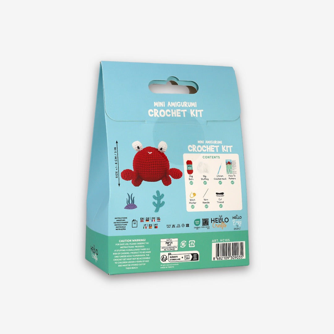Hello Crafts | Crabby Mini Amigurumi Crochet Kit