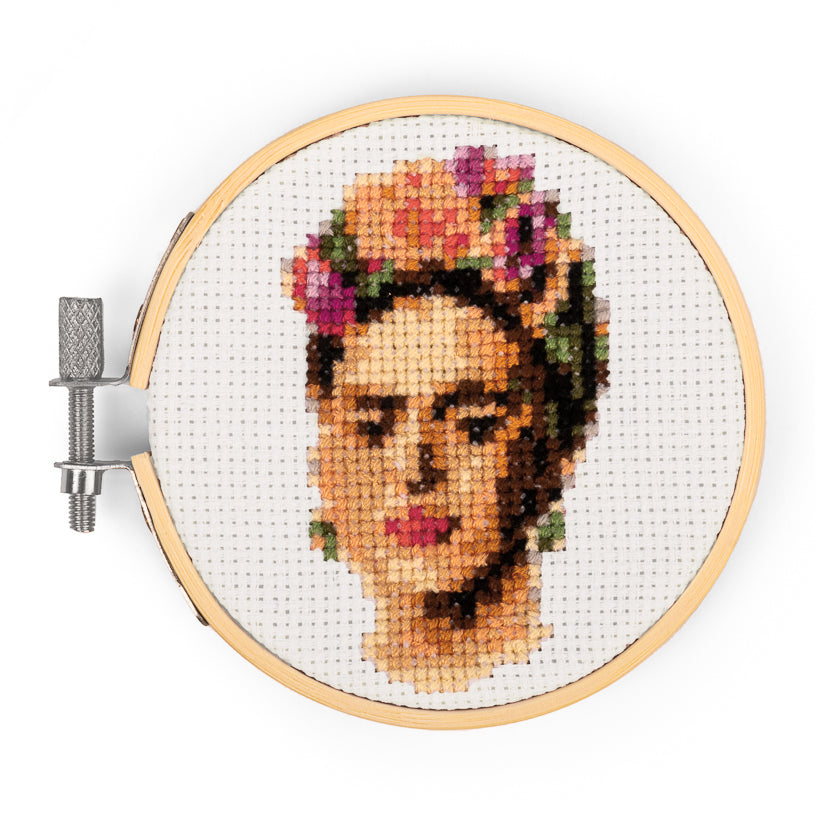 Kikkerland | Frida Kahlo Mini Cross Stitch Embroidery Kit