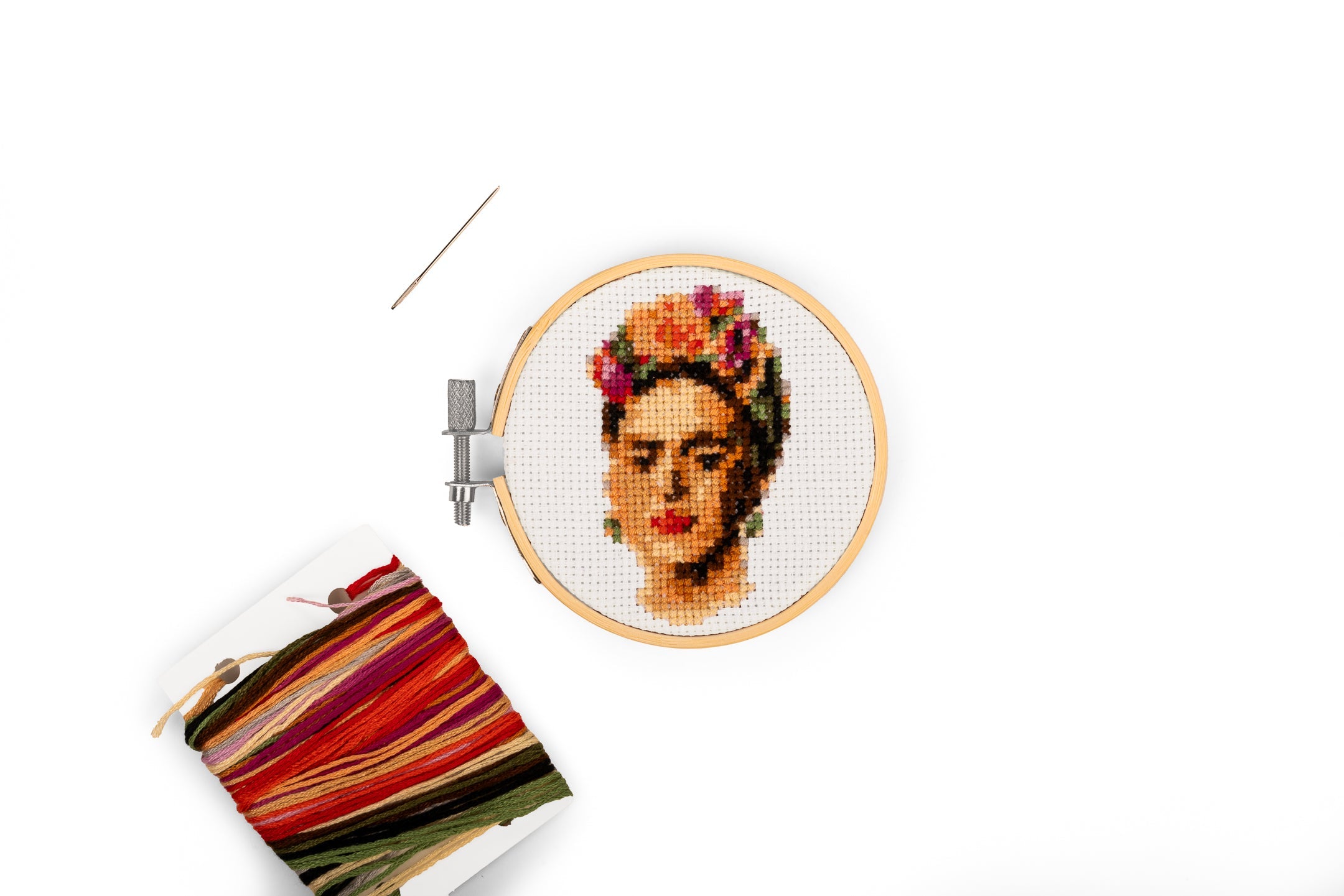 Kikkerland | Frida Kahlo Mini Cross Stitch Embroidery Kit