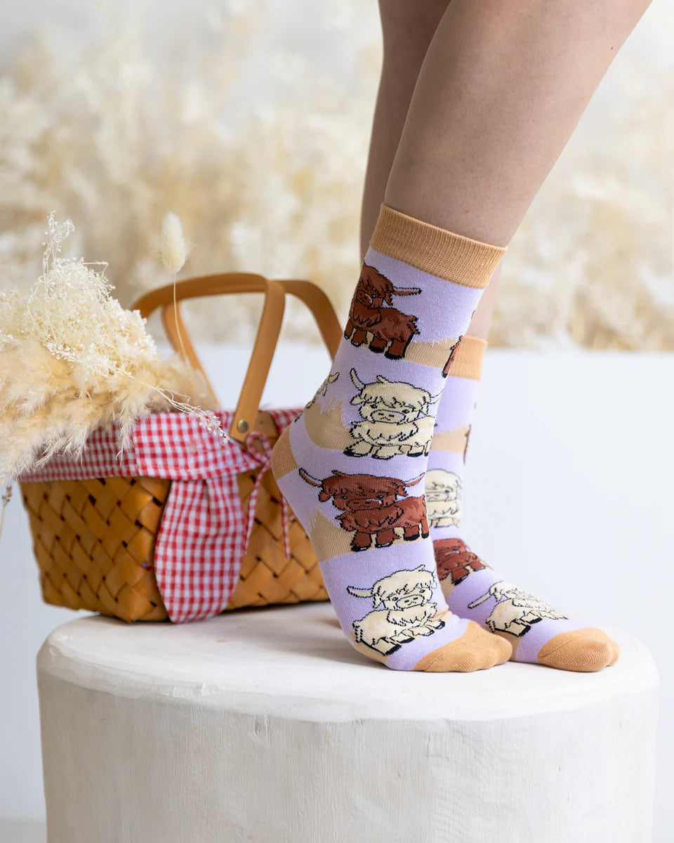 Uptown Sox | Women's Crew Socks | Highland Cows