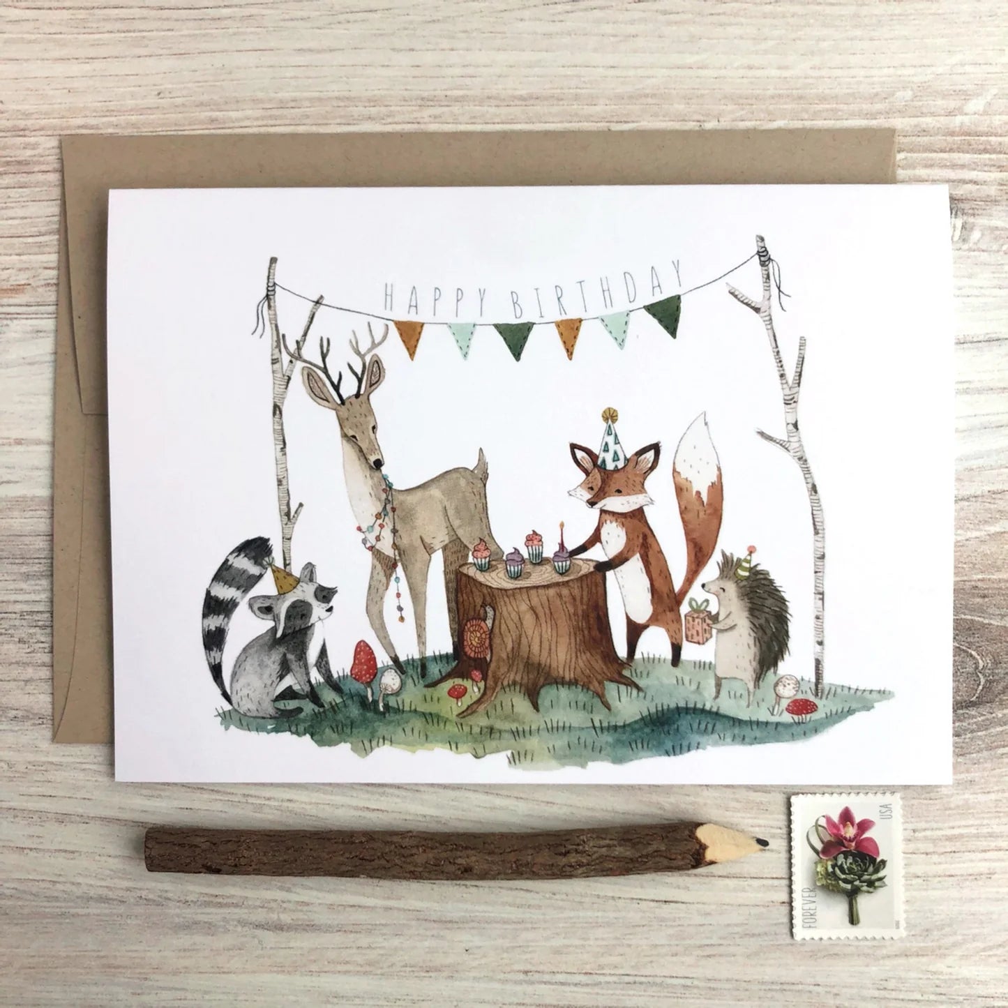 Canyon and Cove Art | Woodland Birthday Card