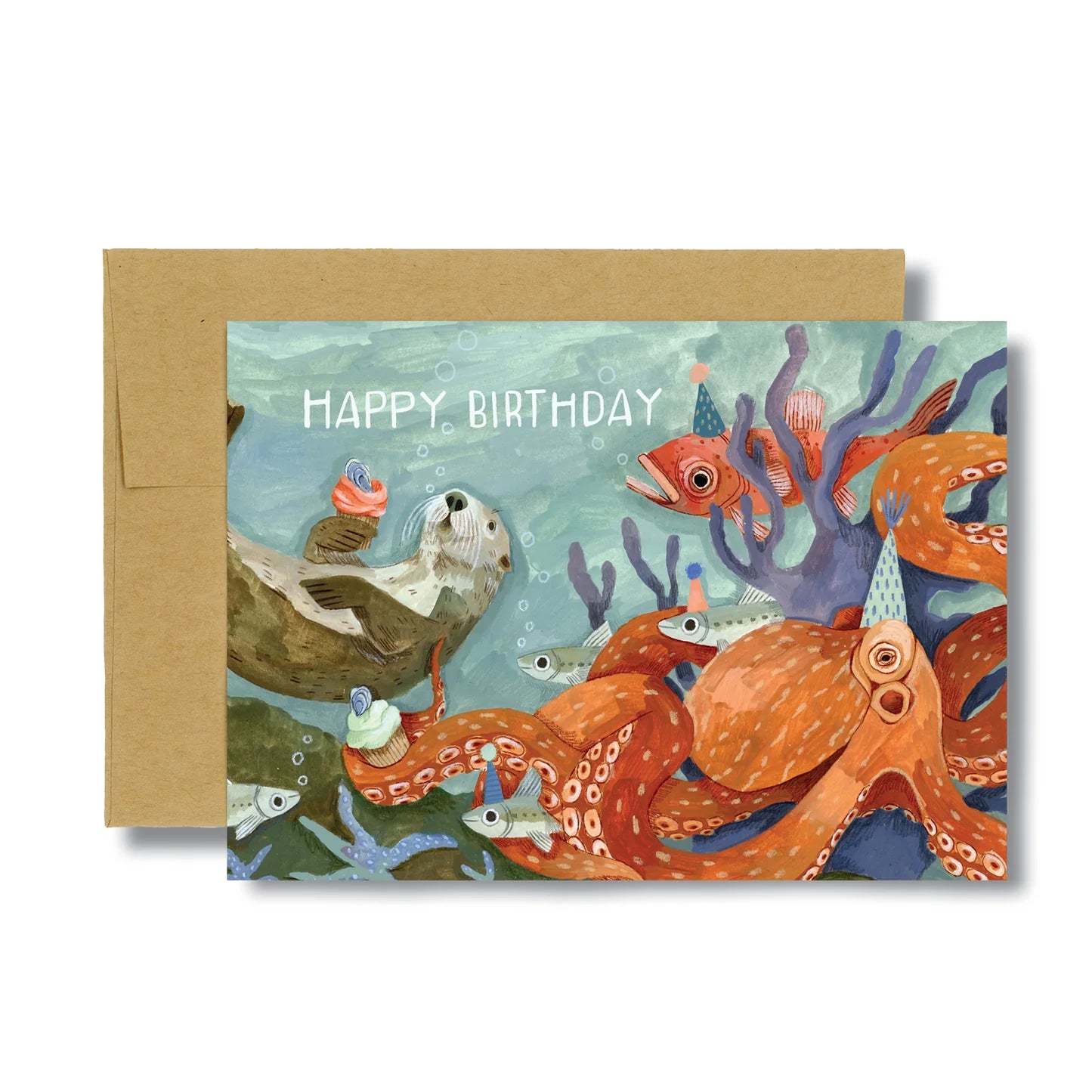 Canyon and Cove Art | Octopus Birthday Card
