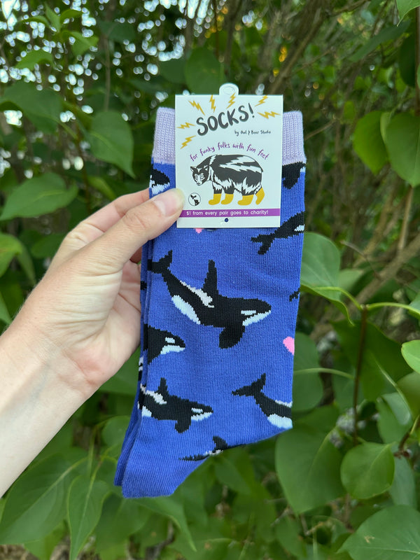 Owl & Bear Studio | Orca Whale Socks