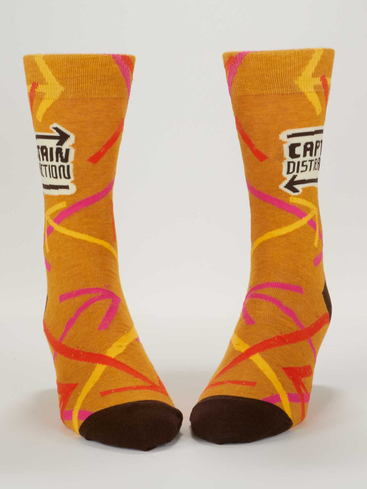 Blue Q | Men's Crew Socks | Captain Distraction