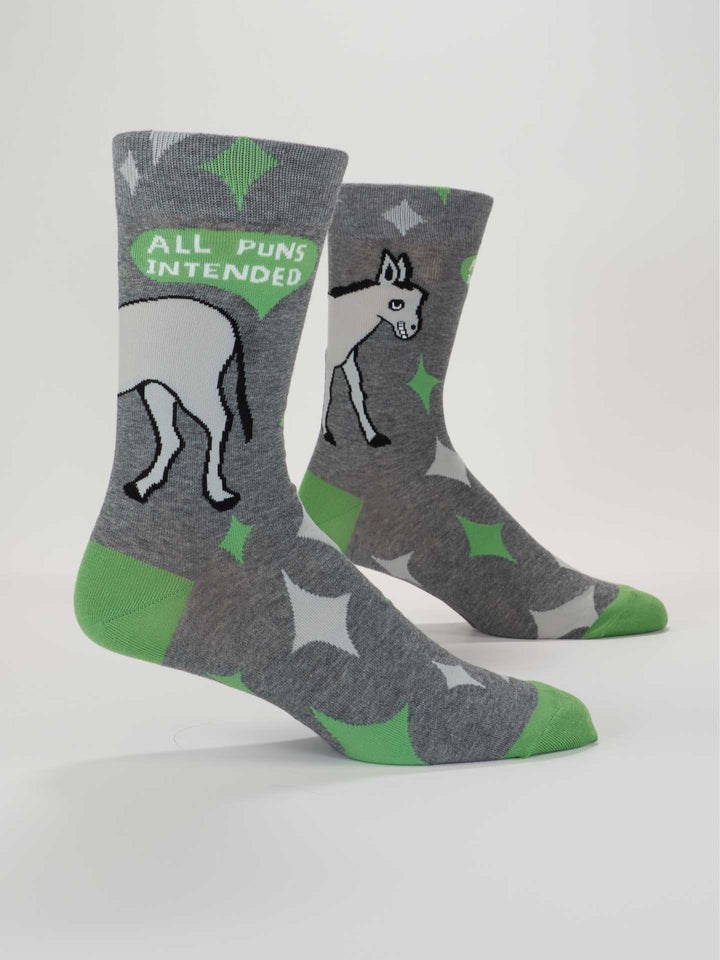 Blue Q | Men's Crew Socks | All Puns Intended