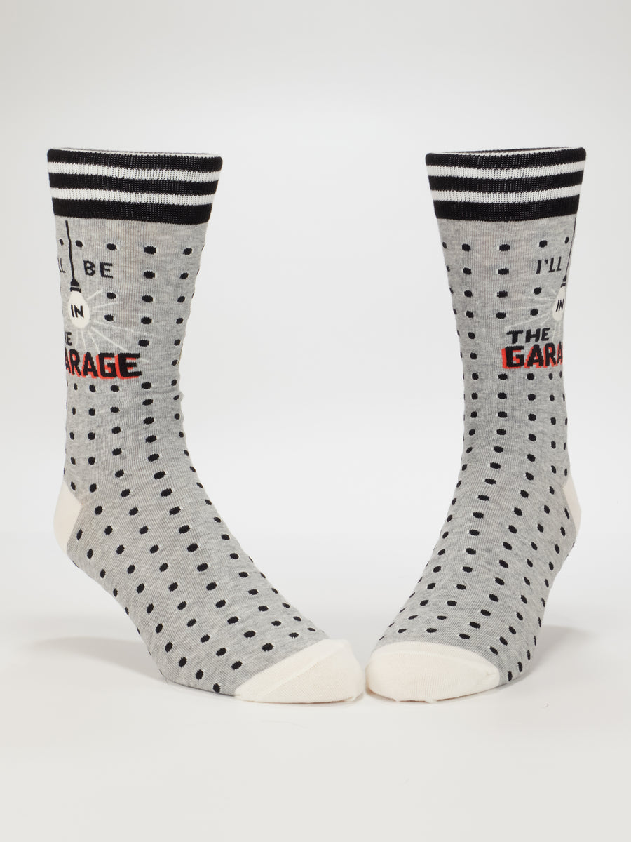 Blue Q | Men's Crew Socks | I'll Be In The Garage