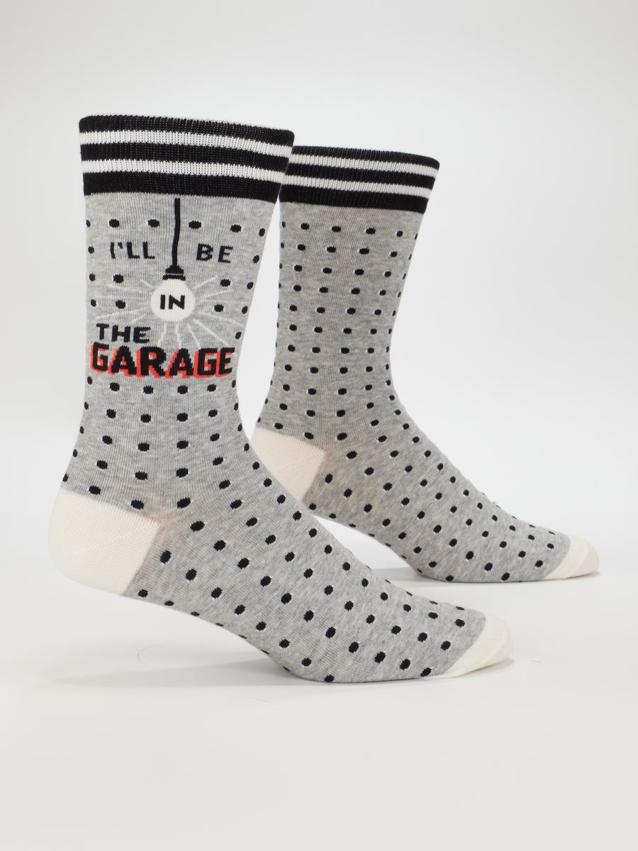 Blue Q | Men's Crew Socks | I'll Be In The Garage