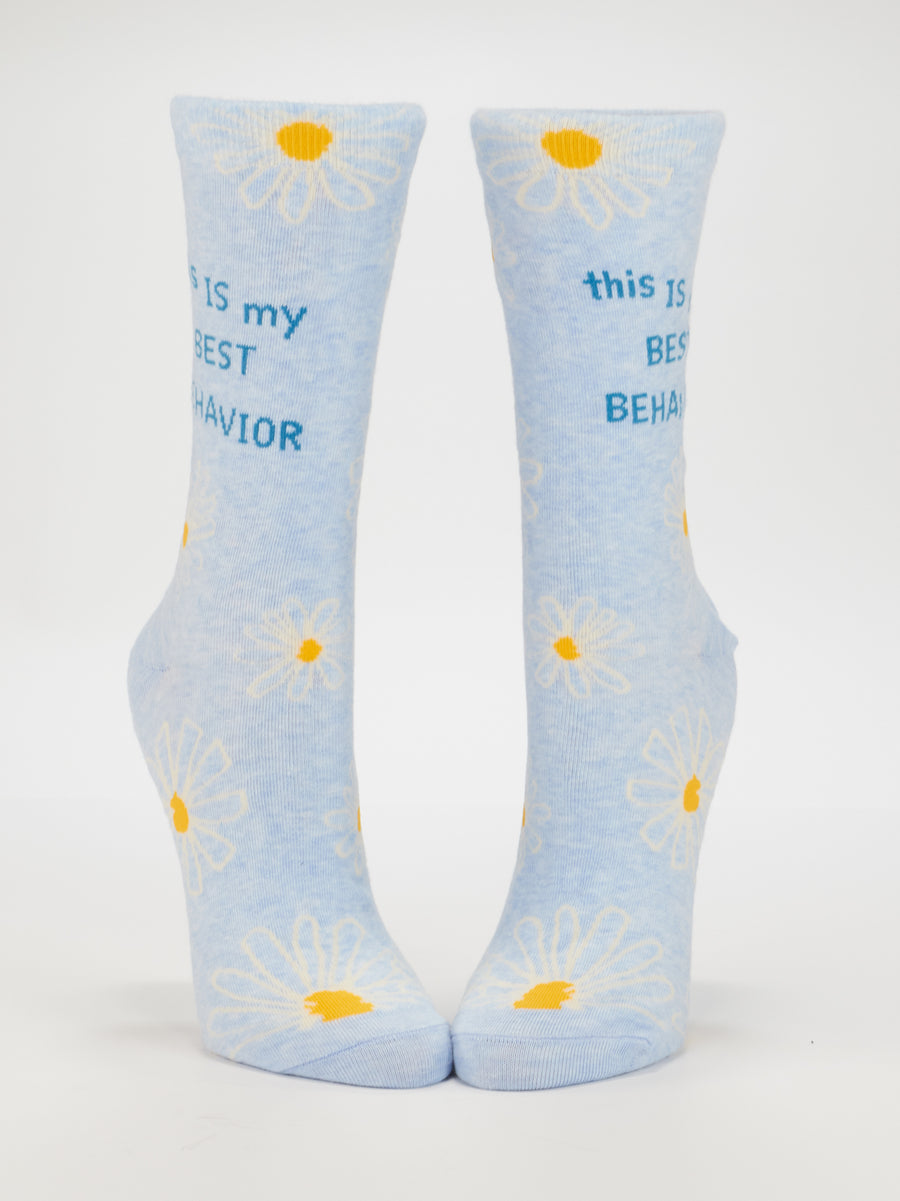 Blue Q | Women's Crew Socks | This Is My Best Behavior
