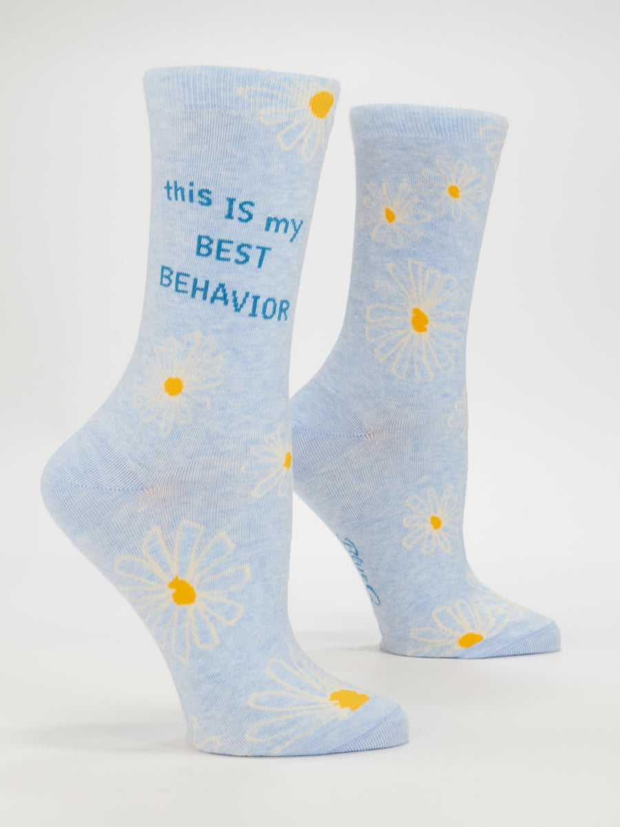 Blue Q | Women's Crew Socks | This Is My Best Behavior