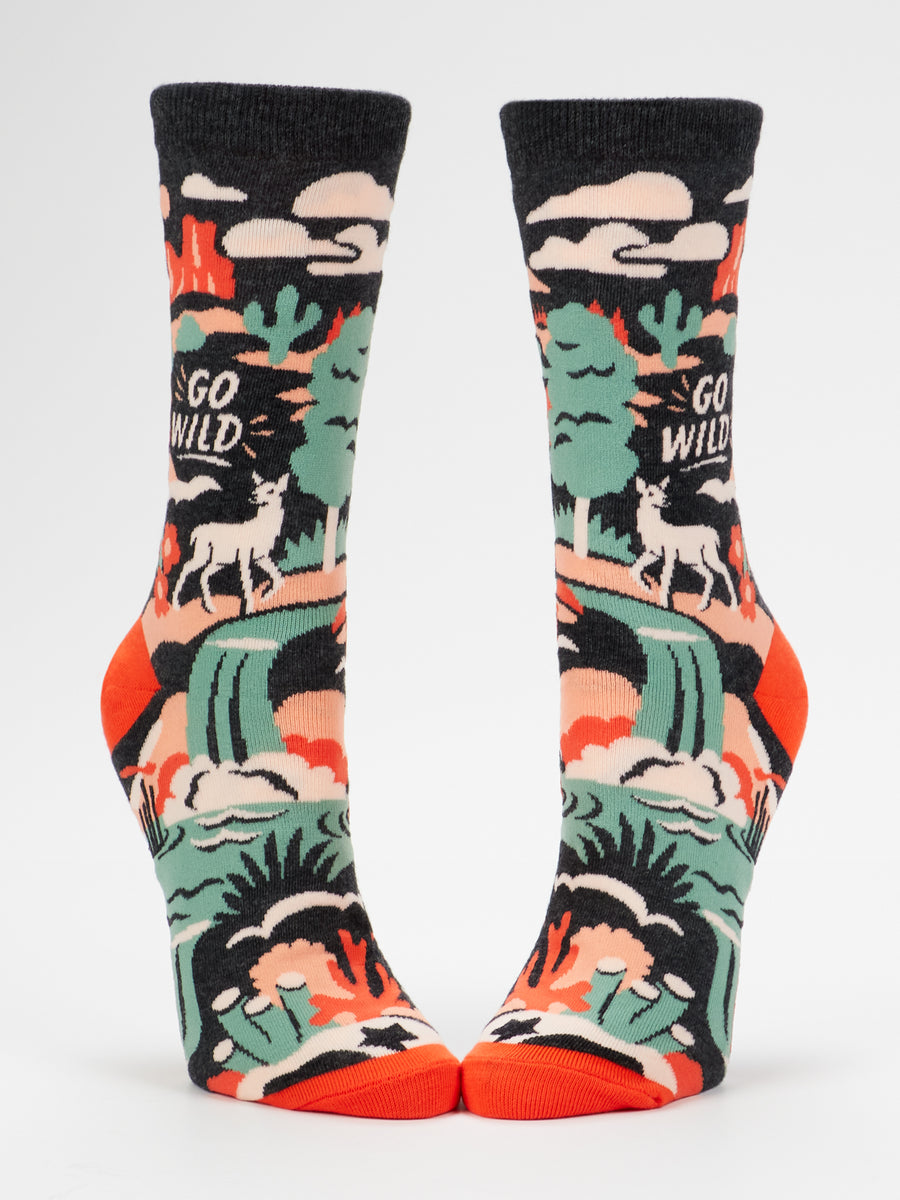 Blue Q | Women's Crew Socks | Go Wild