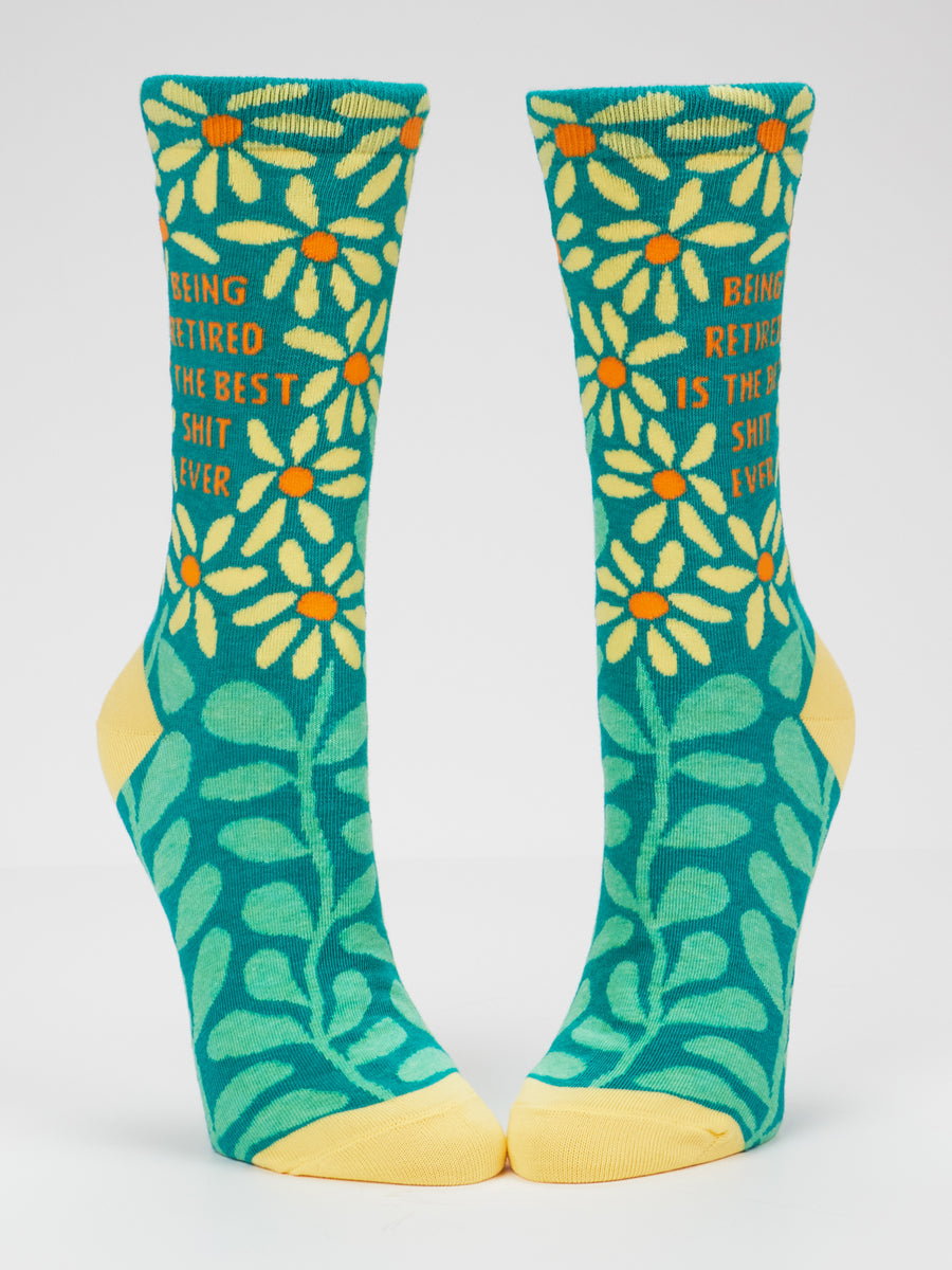 Blue Q | Women's Crew Socks | Being Retired is the Best Shit Ever